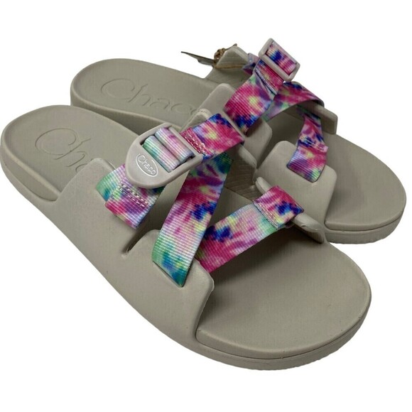 Chaco Chillos Kids Slip-On Sandals Size 6M Ultralight Comfort White Tye-Die - Picture 8 of 11